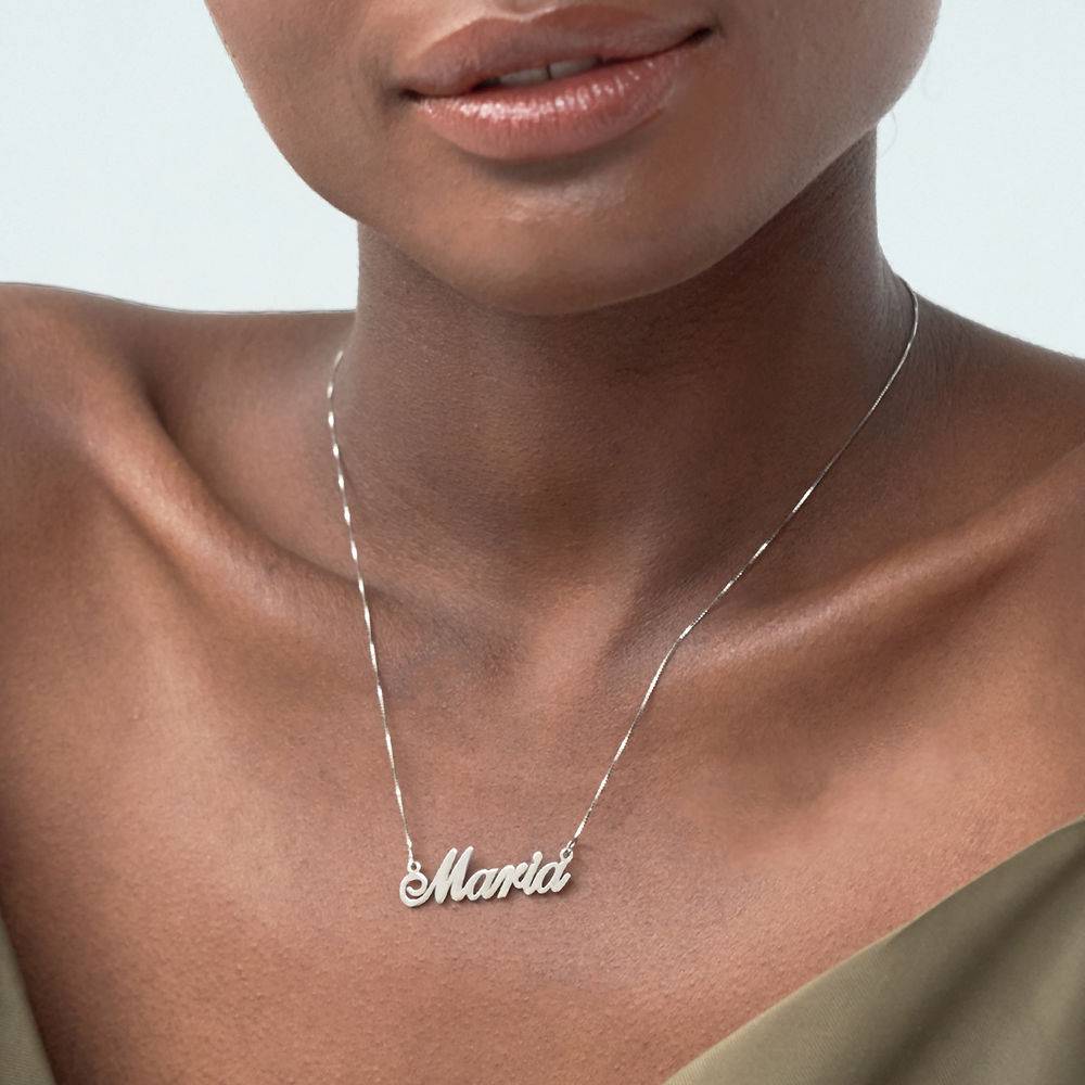14k White Gold Carrie-Style Name Necklace-3 product photo