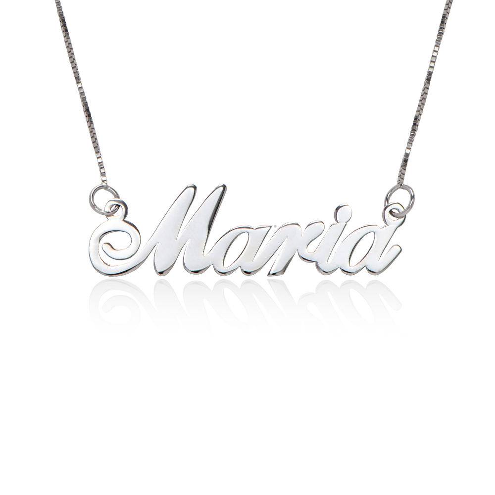 Classic Cocktail Name Necklace in 14k White Gold-3 product photo