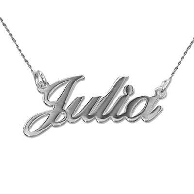 14k White Gold Classic Name Necklace With Twist Chain-1 product photo