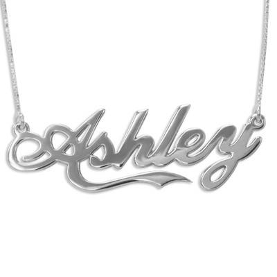 Personalized 14K White Gold Coca Cola Font Name Necklace product photo