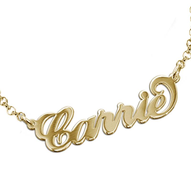 18k Gold-Plated Sterling Silver Carrie-Style Name Bracelet / Anklet-2 product photo