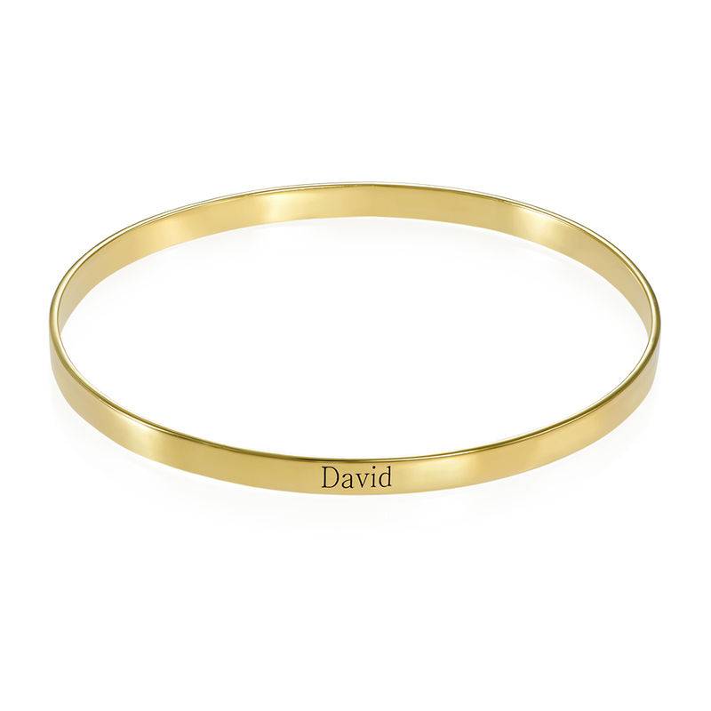 18k Gold-Plated Engraved Bangle Bracelet-1 product photo