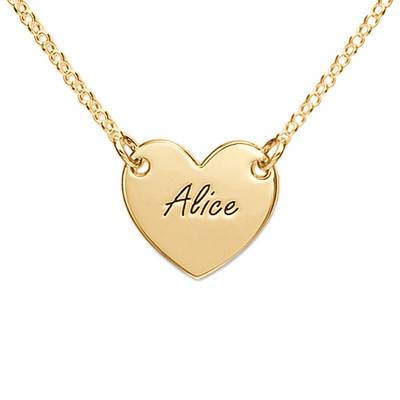18k Gold Plated Engraved Heart Necklace product photo