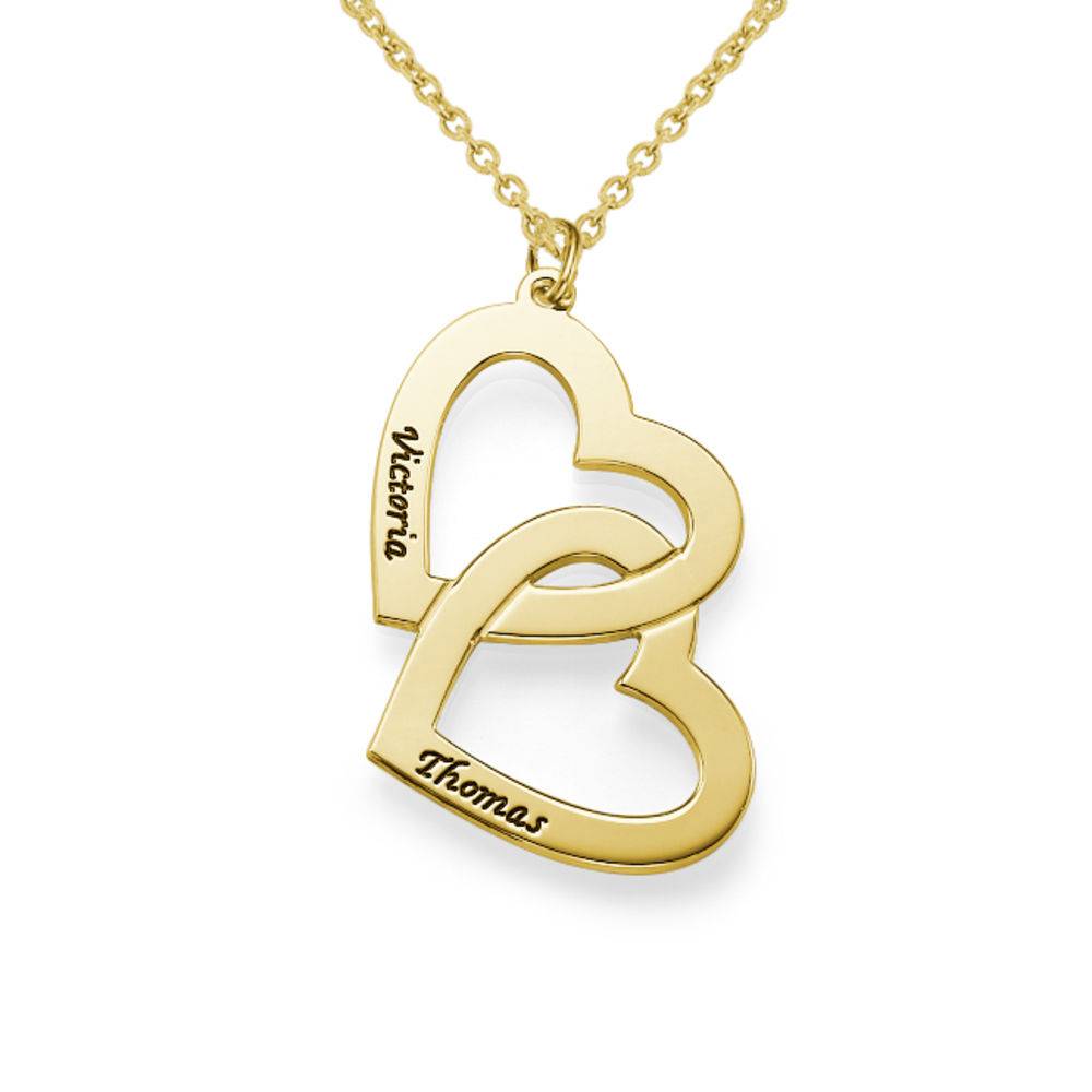 18k Gold Plated Heart in Heart Necklace-1 product photo