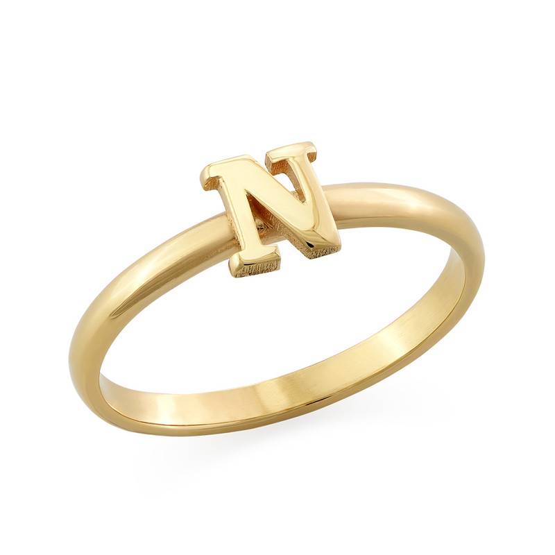 18K Gold Plated Initial Stacking Ring-2 product photo