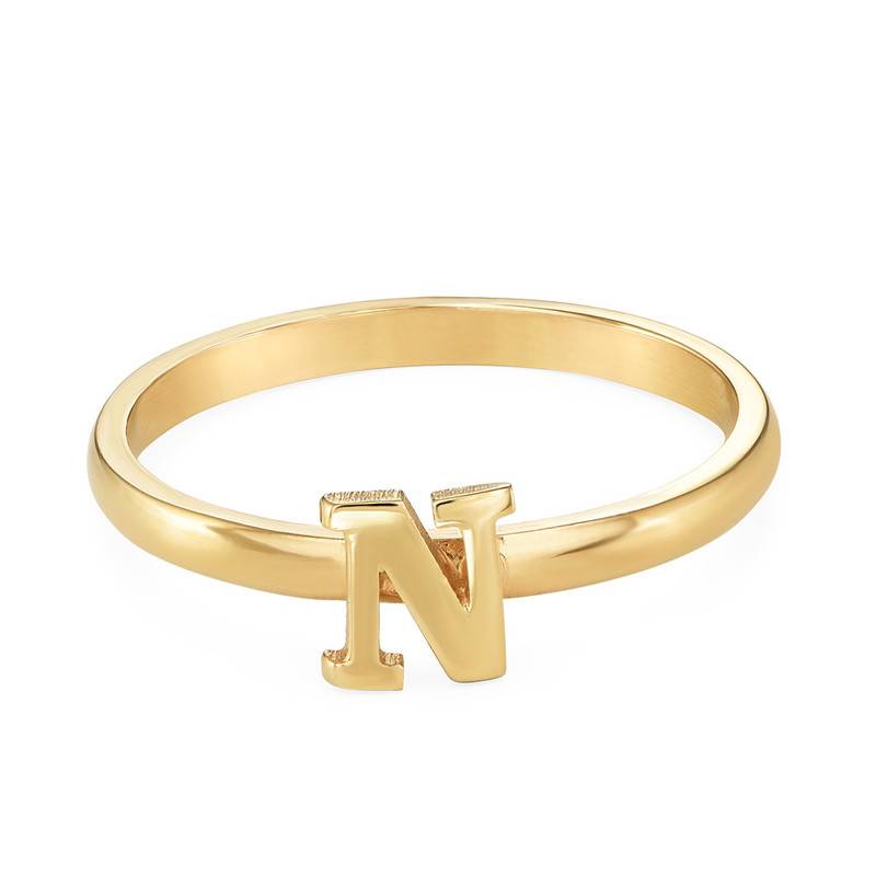 18K Gold Plated Initial Stacking Ring-3 product photo