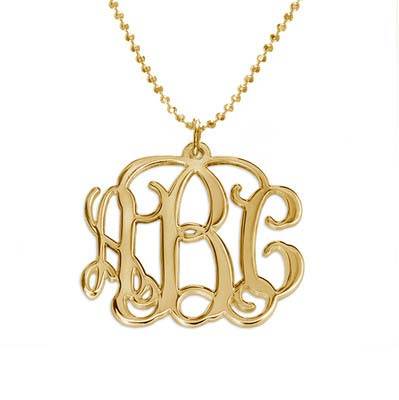 18k Gold Plated Sterling Silver Monogram Necklace-1 product photo