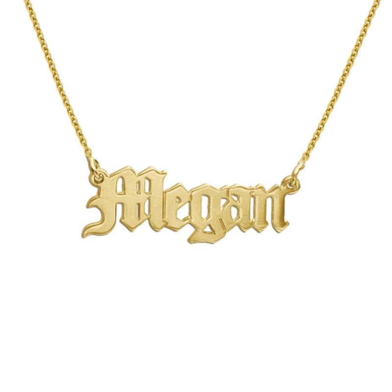 18k Gold Vermeil Old English Style Name Necklace-2 product photo