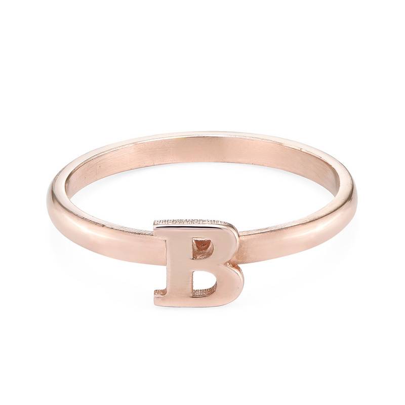18K Rose Gold Plated Initial Stacking Ring-3 product photo