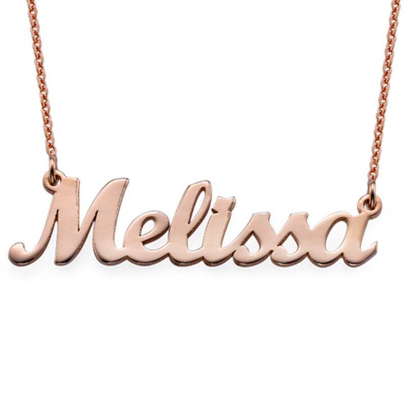 18k Rose Gold Plated Script Name Necklace product photo