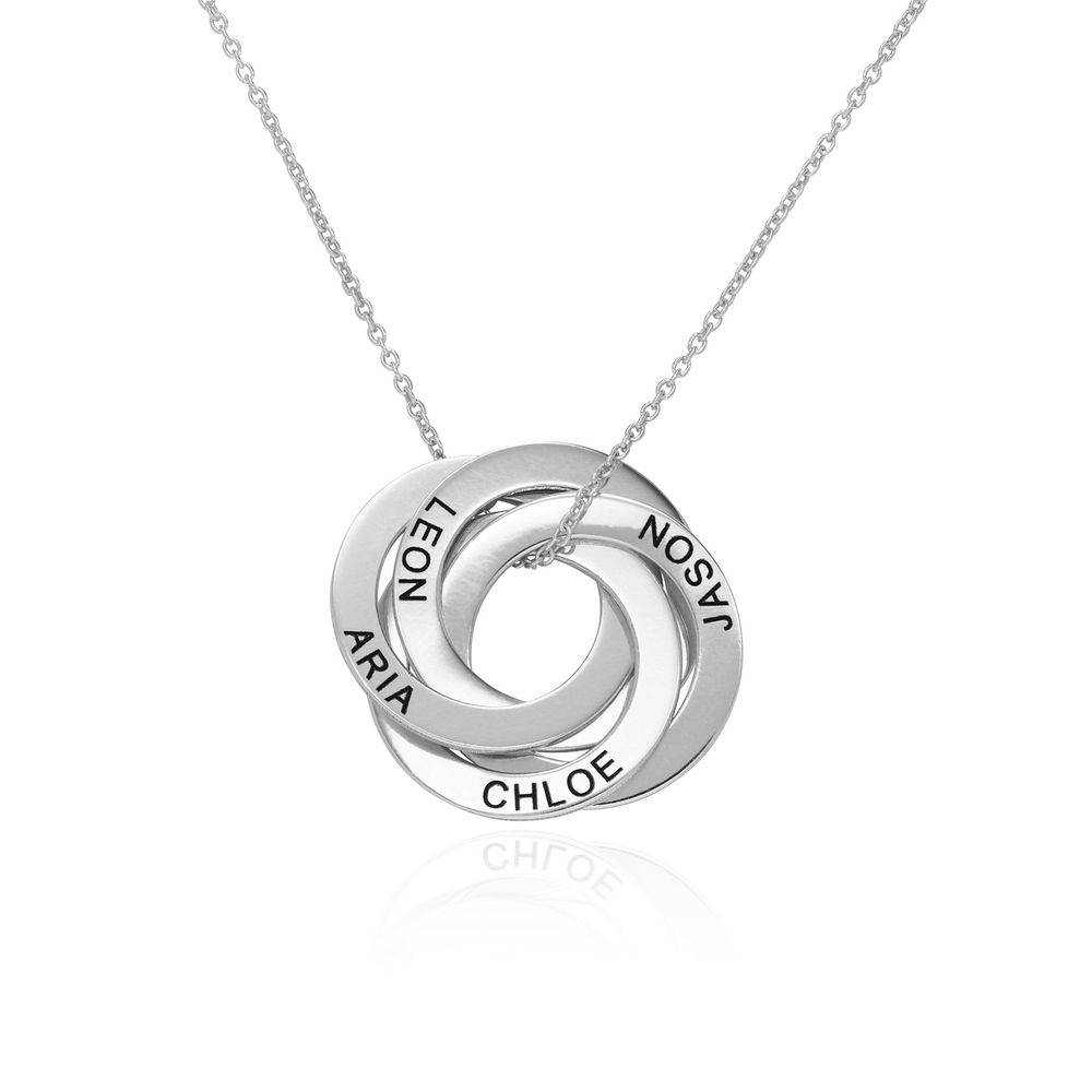 4 Russian Rings Necklace in Premium Silver-1 product photo