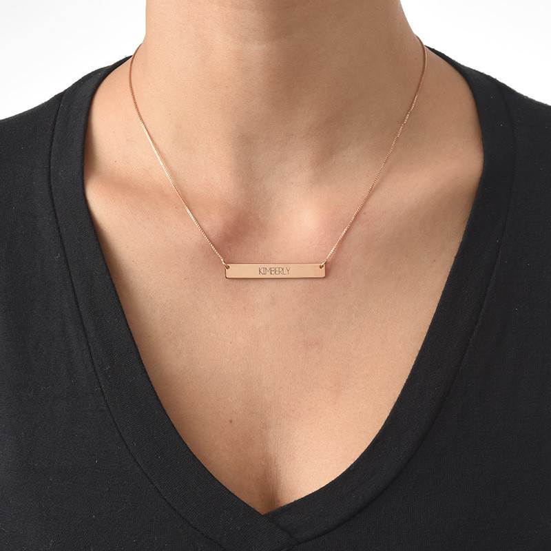 All Capitals Bar Necklace in Rose Gold Plating-2 product photo
