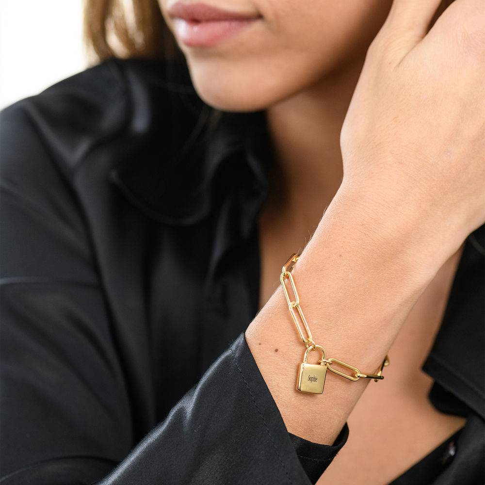 Allie Padlock Link Bracelet in Gold Plating-4 product photo