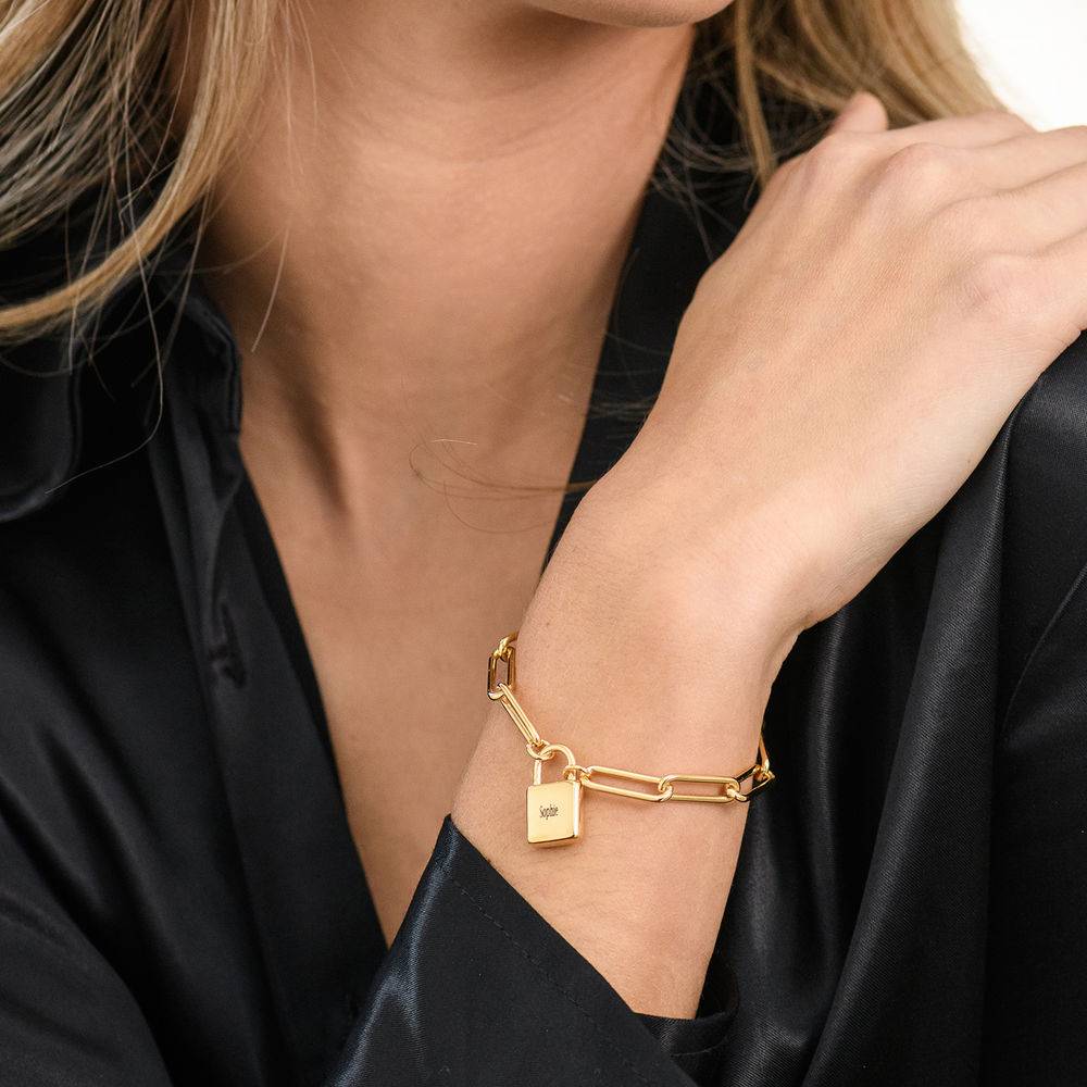 Allie Padlock Link Bracelet in Gold Plating-3 product photo