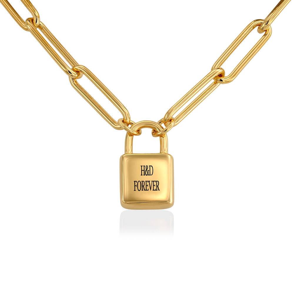 Allie Padlock Link Bracelet in Gold Vermeil-3 product photo