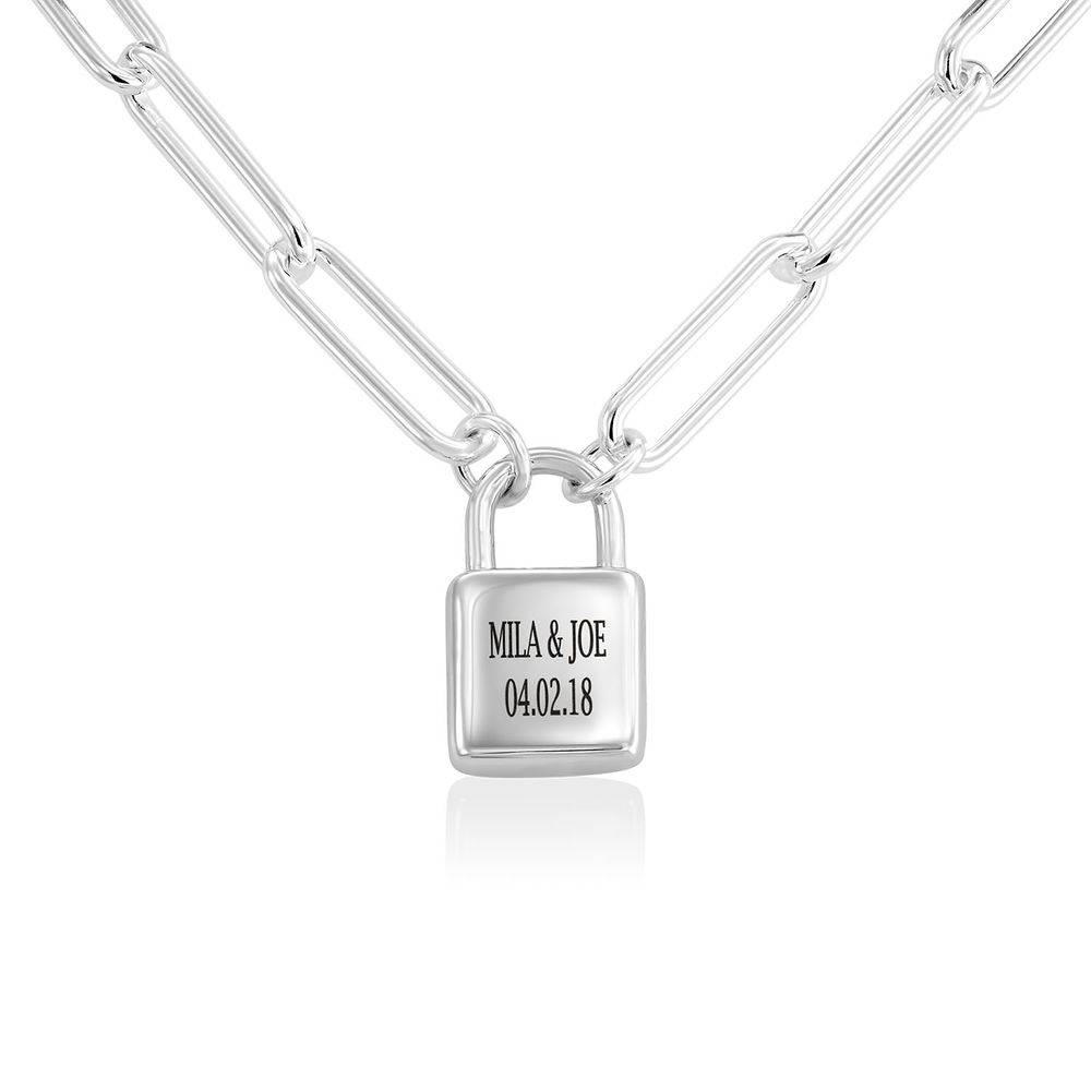 Allie Padlock Link Bracelet in Sterling Silver-4 product photo