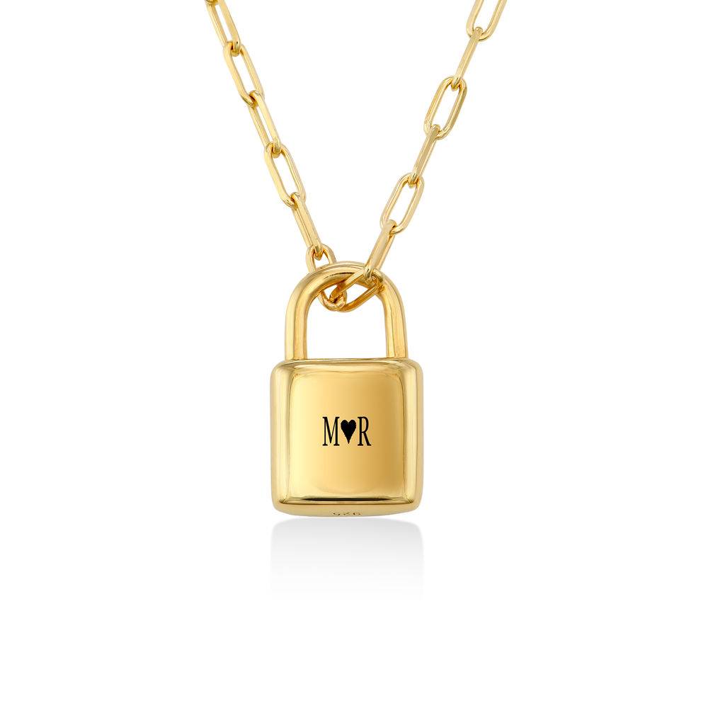 Allie Padlock Link Necklace in Gold Plating product photo