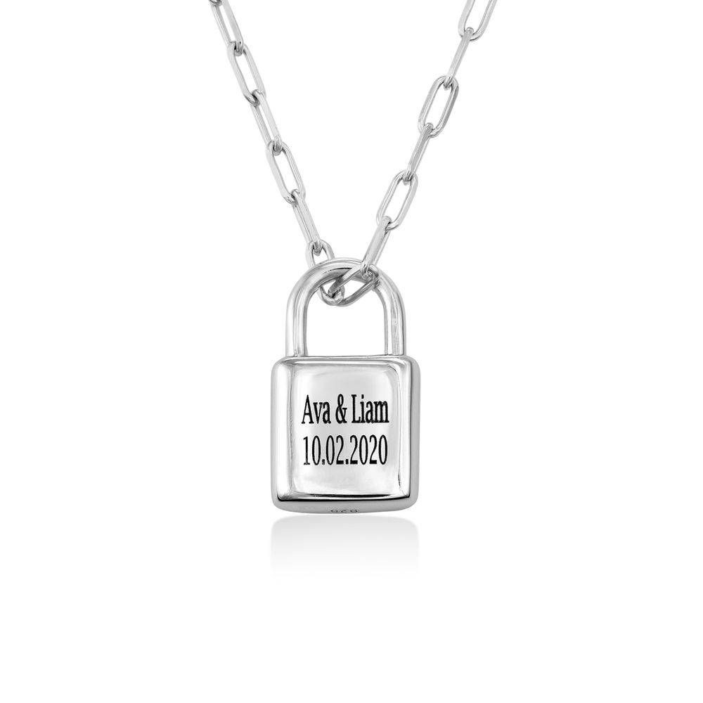 Allie Padlock Link Necklace in Sterling Silver-4 product photo