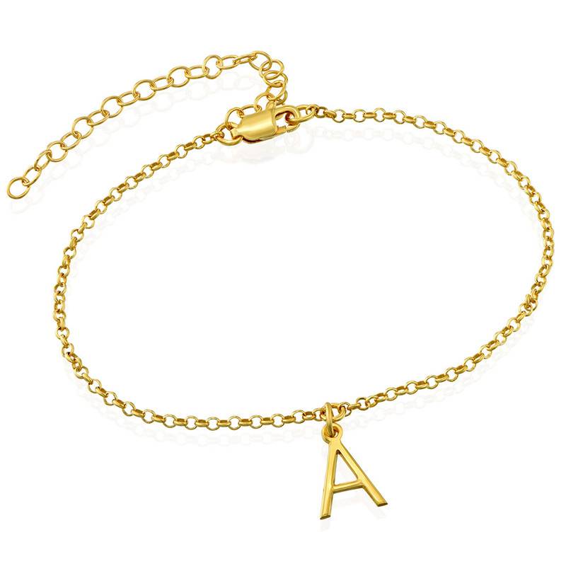 Ankle Bracelet with Initial in Gold Plating-1 product photo
