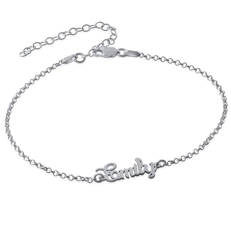 Ankle Bracelet with name in Silver-1 product photo