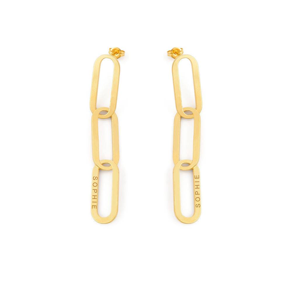 Aria Link Chain Earrings in 18K Gold Plating product photo