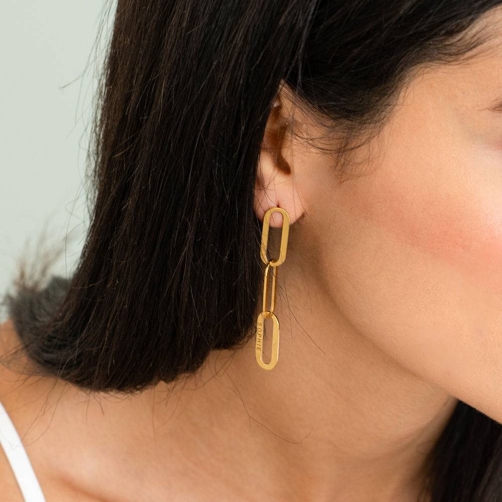 Aria Link Chain Earrings in 18K Gold Plating-2 product photo