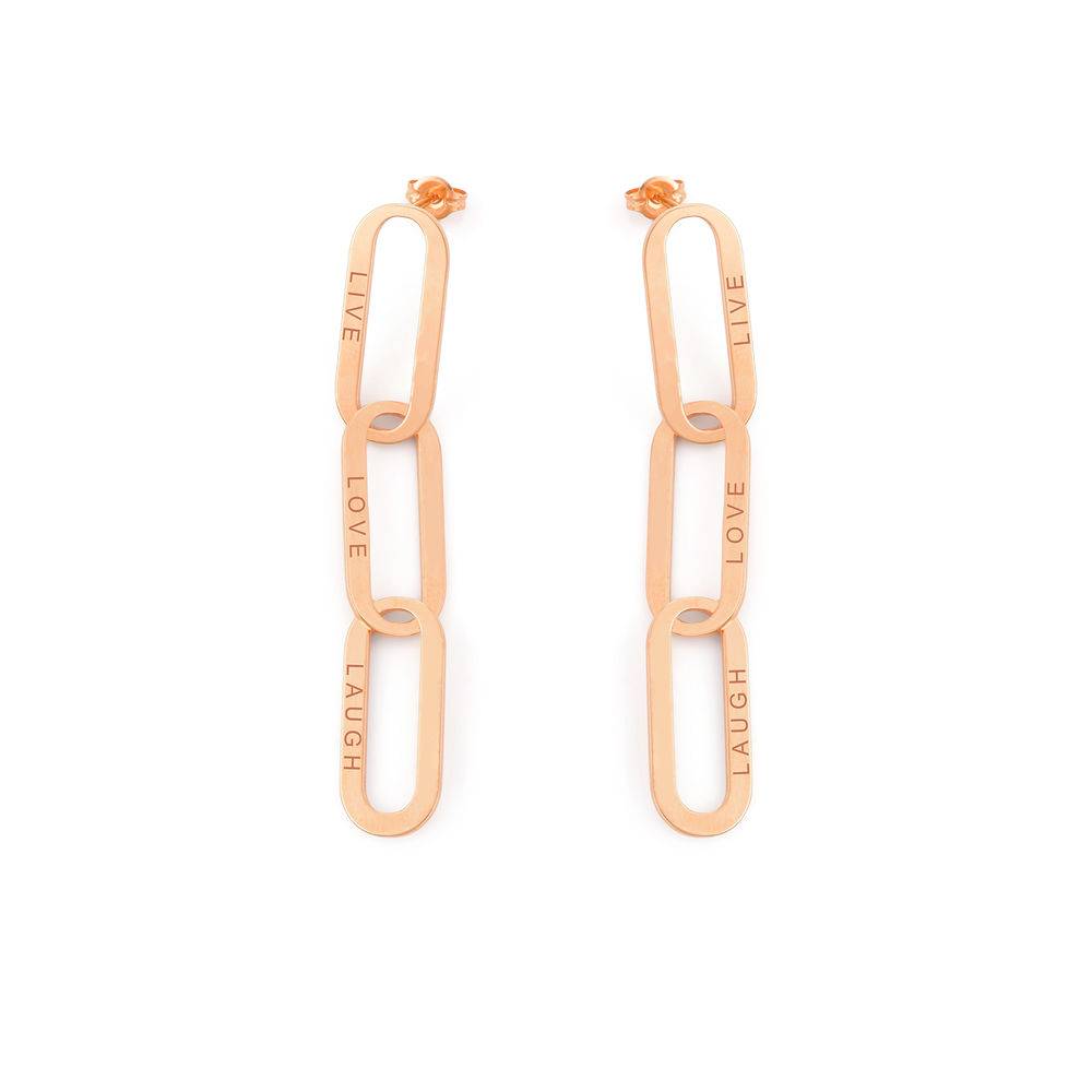 Aria Link Chain Earrings in 18K Rose Gold Plating-1 product photo