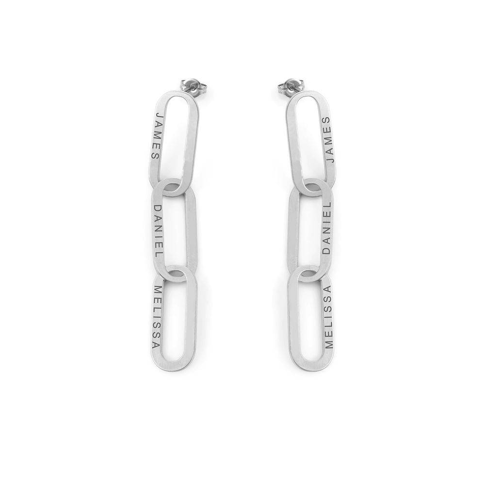 Aria Link Chain Earrings in Sterling Silver product photo