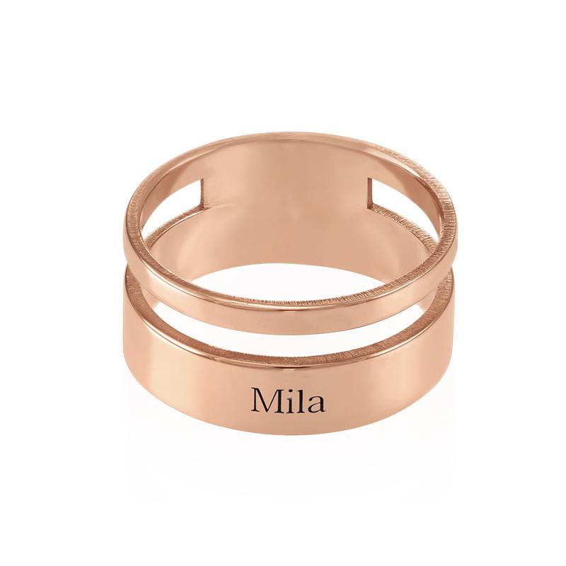 Asymmetrical Name Ring with Rose Gold Plating-2 product photo