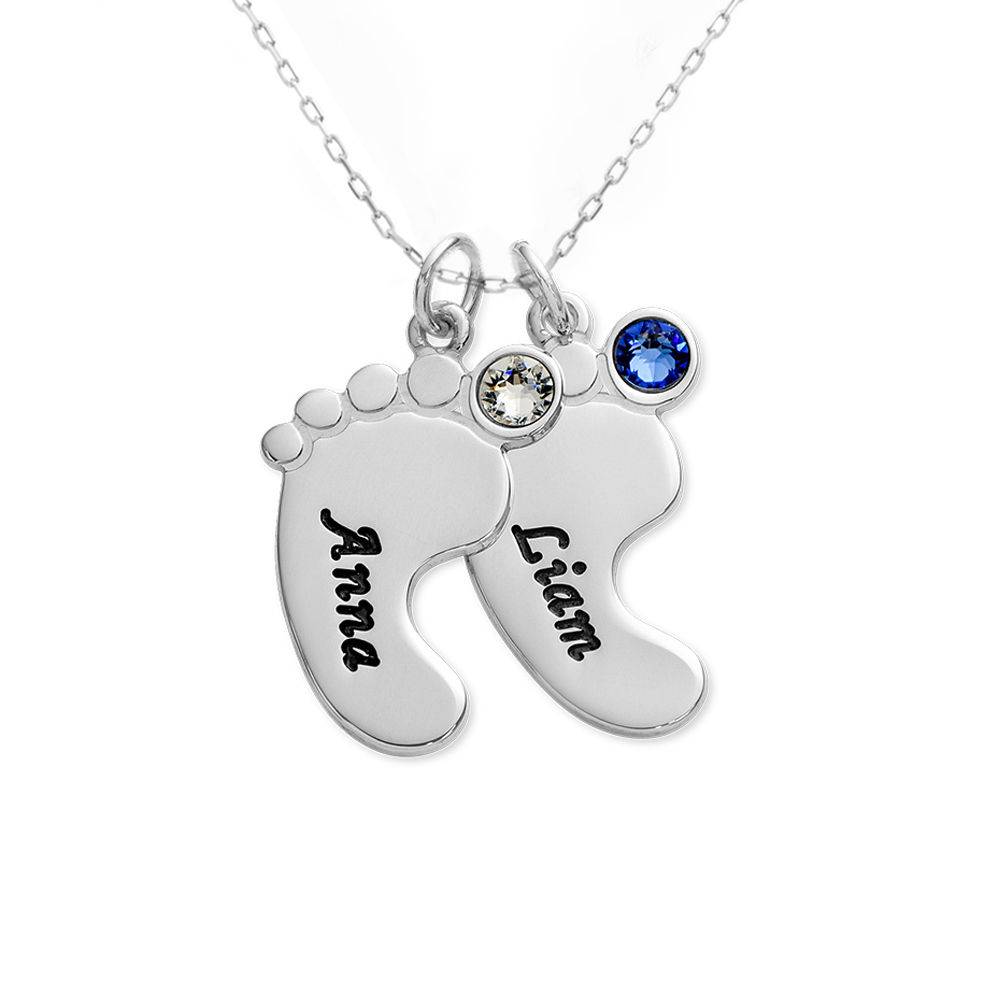 Baby Feet Necklace In 10K White Gold product photo