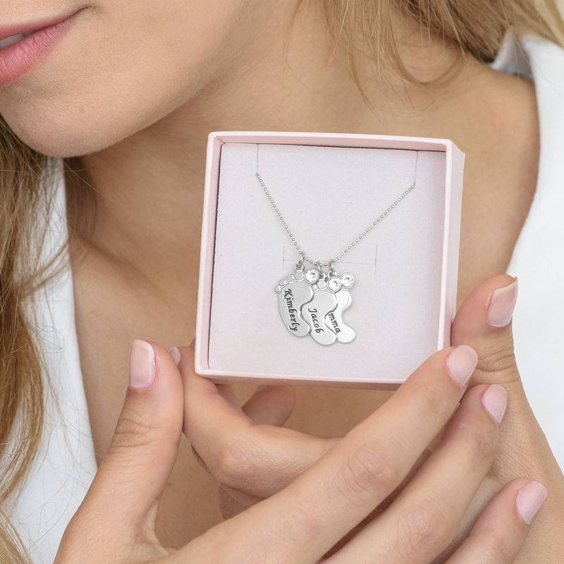 Baby Feet Necklace In 10K White Gold-6 product photo