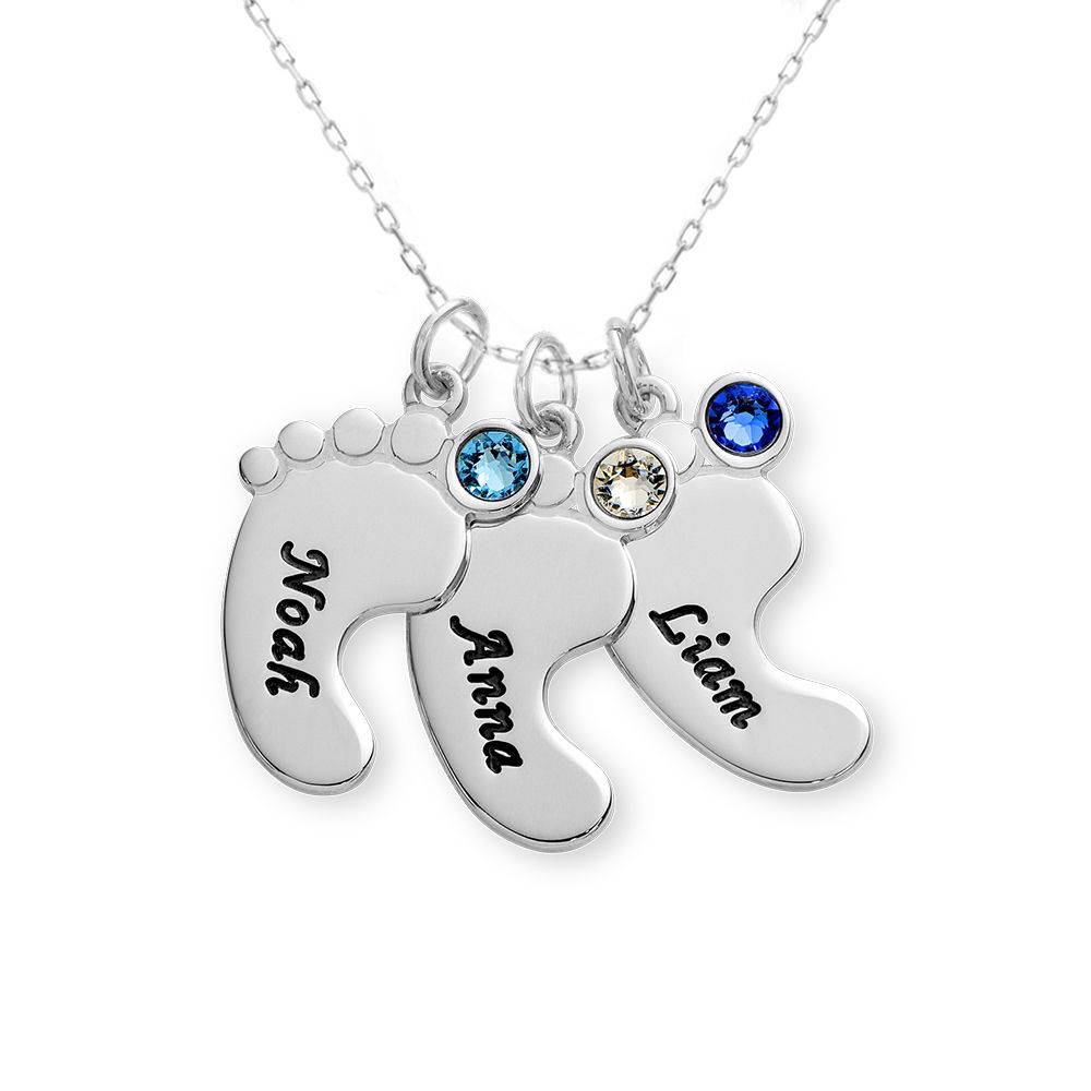 Baby Feet Necklace In 10K White Gold product photo