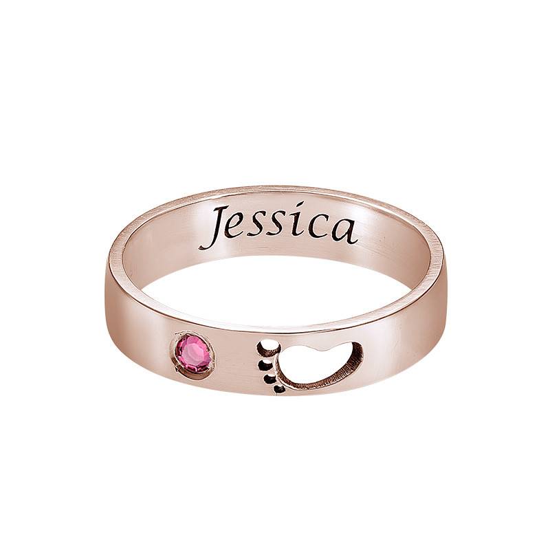 Baby Feet Ring with Inner Engraving in Rose Gold Plated-4 product photo