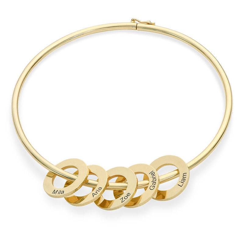 Bangle Bracelet with Round Shape Pendants in Gold Plating-1 product photo