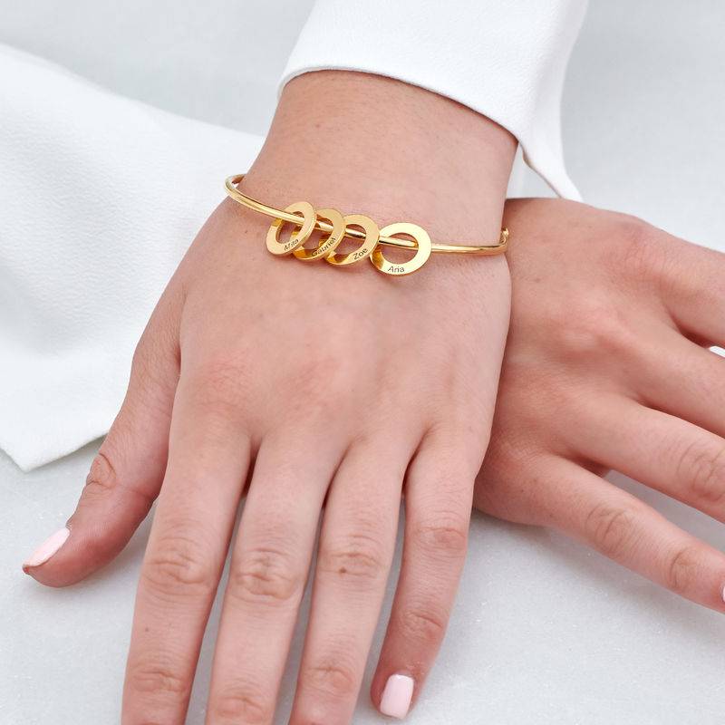 Bangle Bracelet with Round Shape Pendants in Vermeil-4 product photo