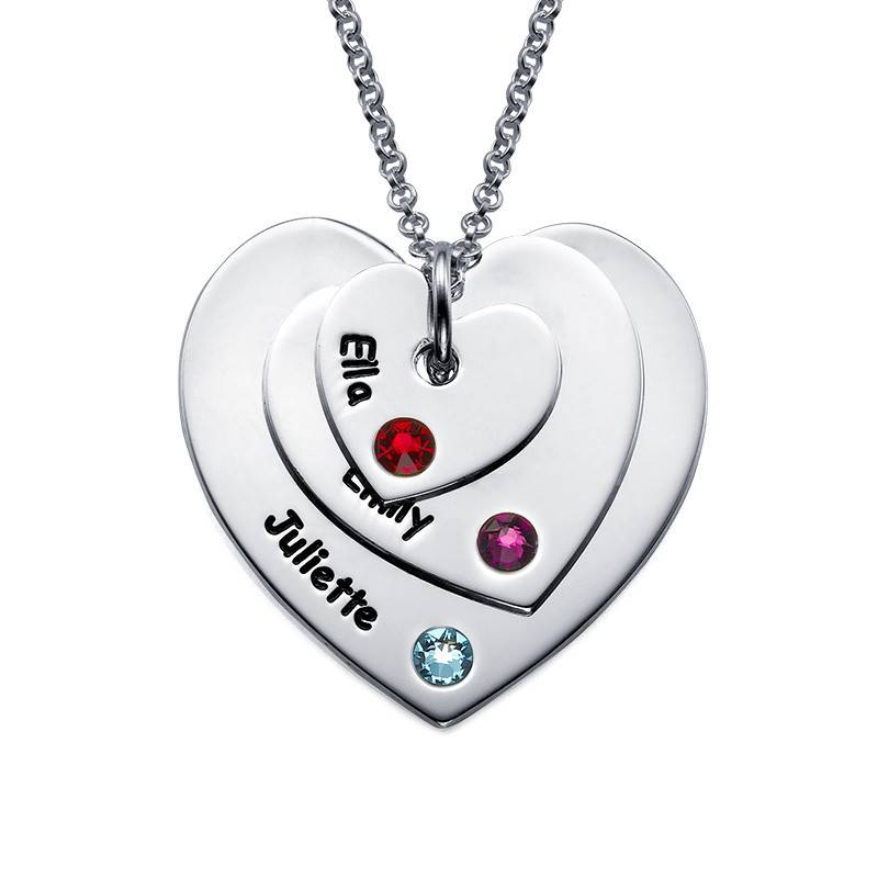 Birthstone Heart Necklace for Moms-2 product photo