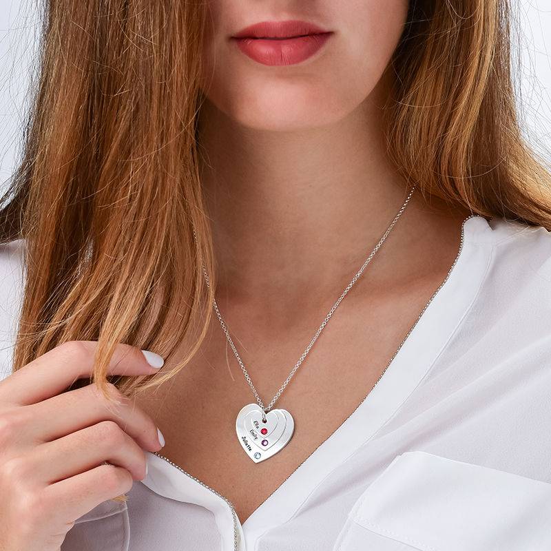 Birthstone Heart Necklace for Moms-3 product photo