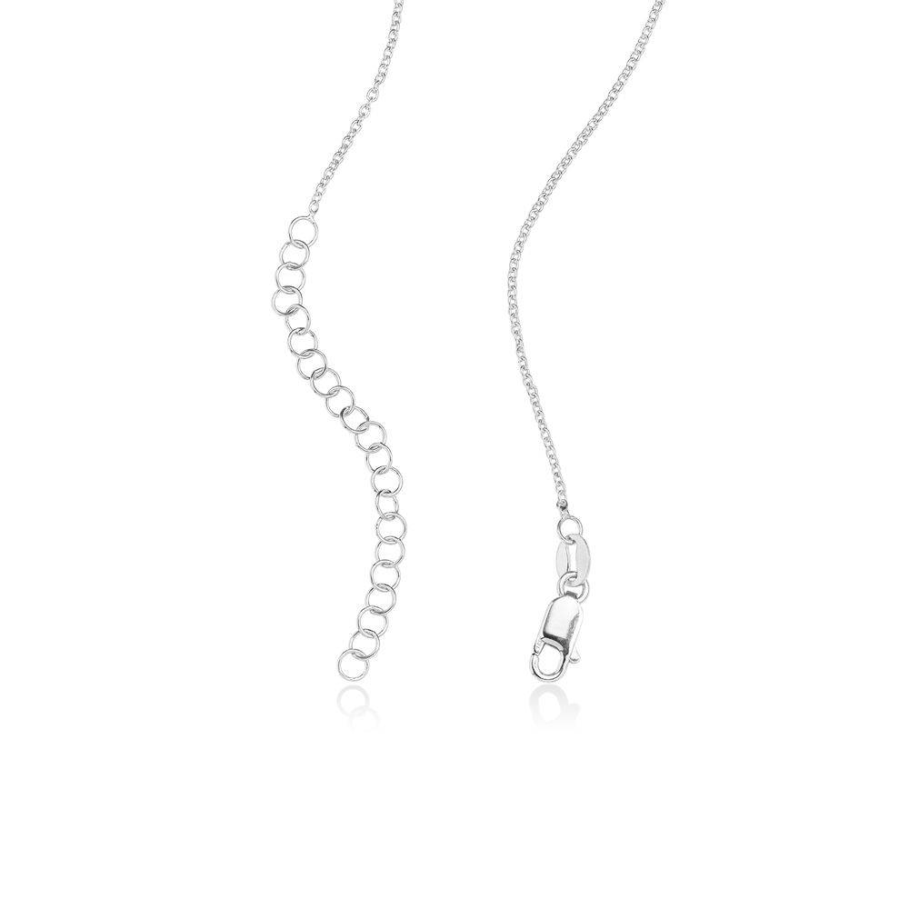 Diamond Heart Necklace with Engraved Names in Sterling Silver-5 product photo