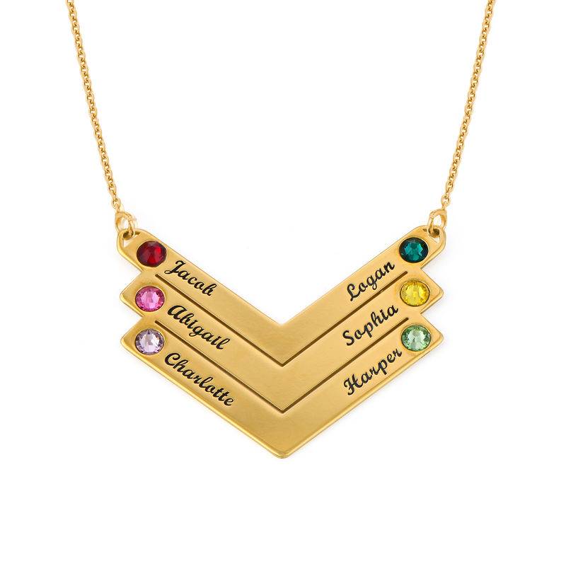 Birthstone Personalized Family Necklace in Gold Plating-3 product photo