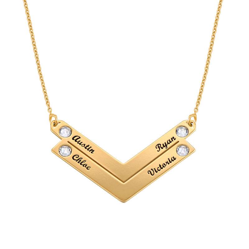 Birthstone Personalized Family Necklace in Gold Plating product photo