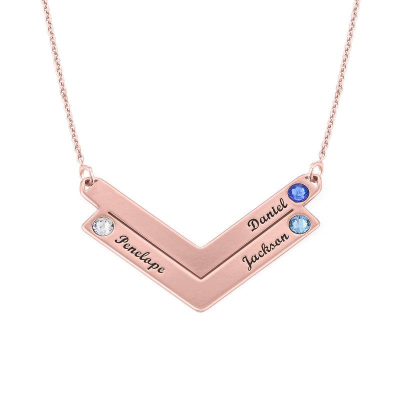 Birthstone Personalized Family Necklace in Rose Gold Plating-1 product photo