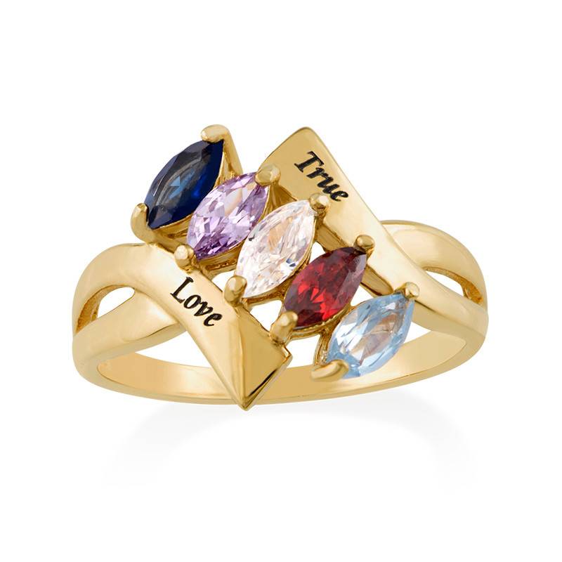 Birthstone Ring for Mom with Gold Plating-2 product photo