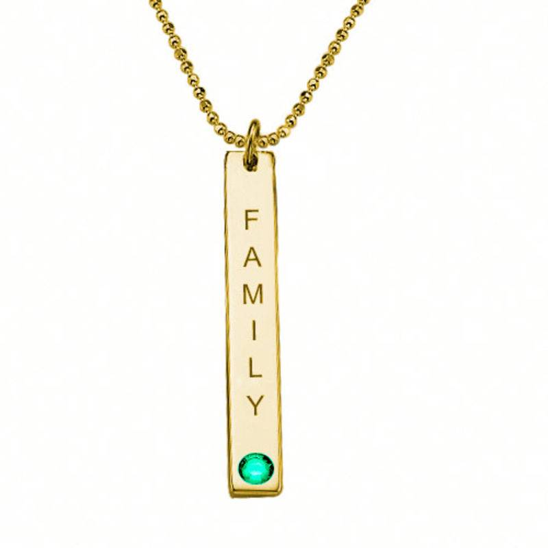 Birthstone Vertical Bar Necklace For Mothers-3 product photo