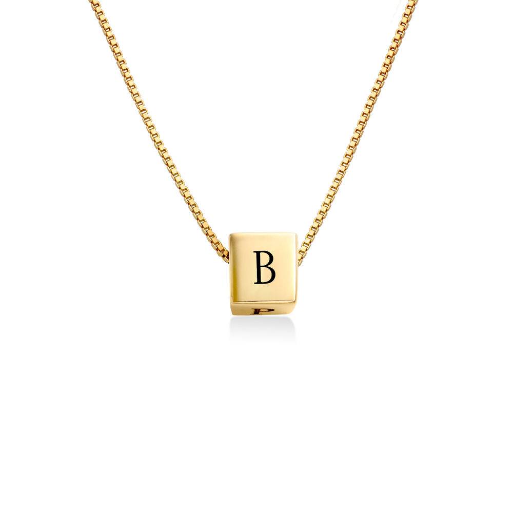 Blair Initial Cube Necklace in Gold Plating-1 product photo