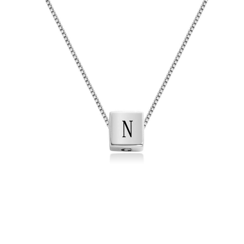 Blair Initial Cube Necklace in Sterling Silver-1 product photo