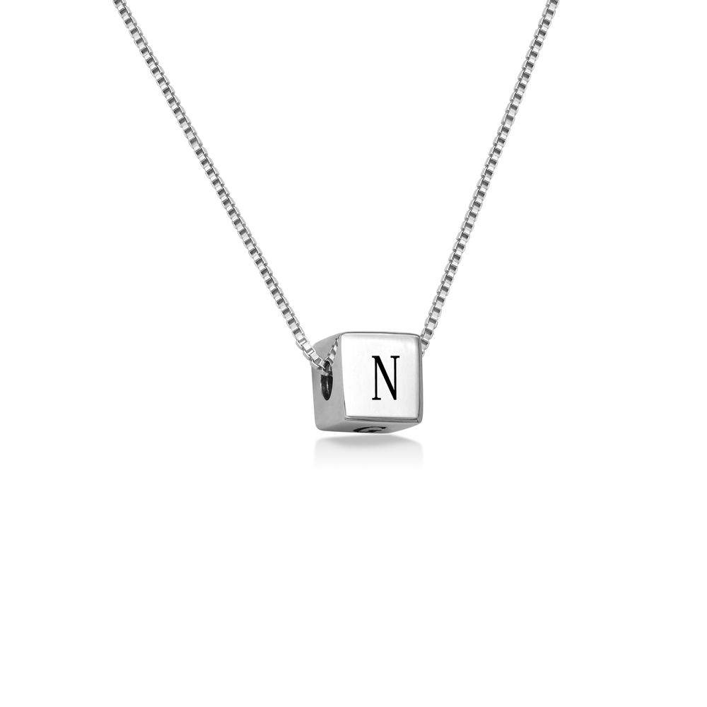 Blair Initial Cube Necklace in Sterling Silver-2 product photo