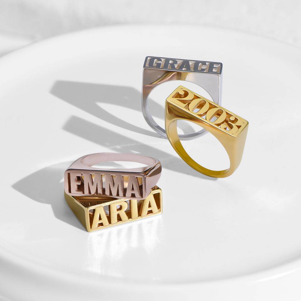 Block Name Ring in Gold Vermeil-3 product photo
