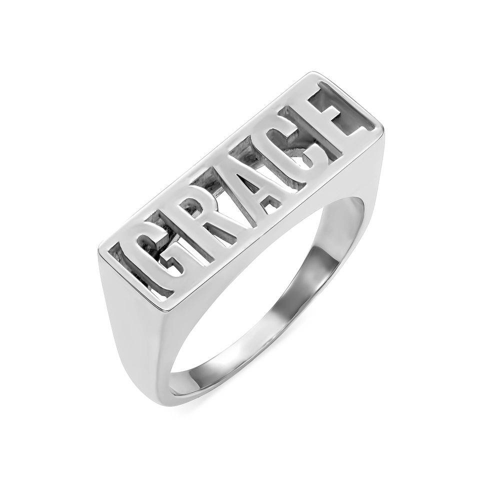 Block Name Ring in Sterling Silver product photo