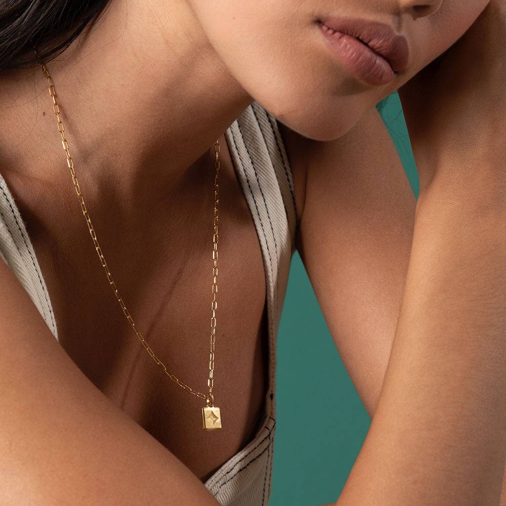 Block Necklace in 18k Gold Vermeil-6 product photo