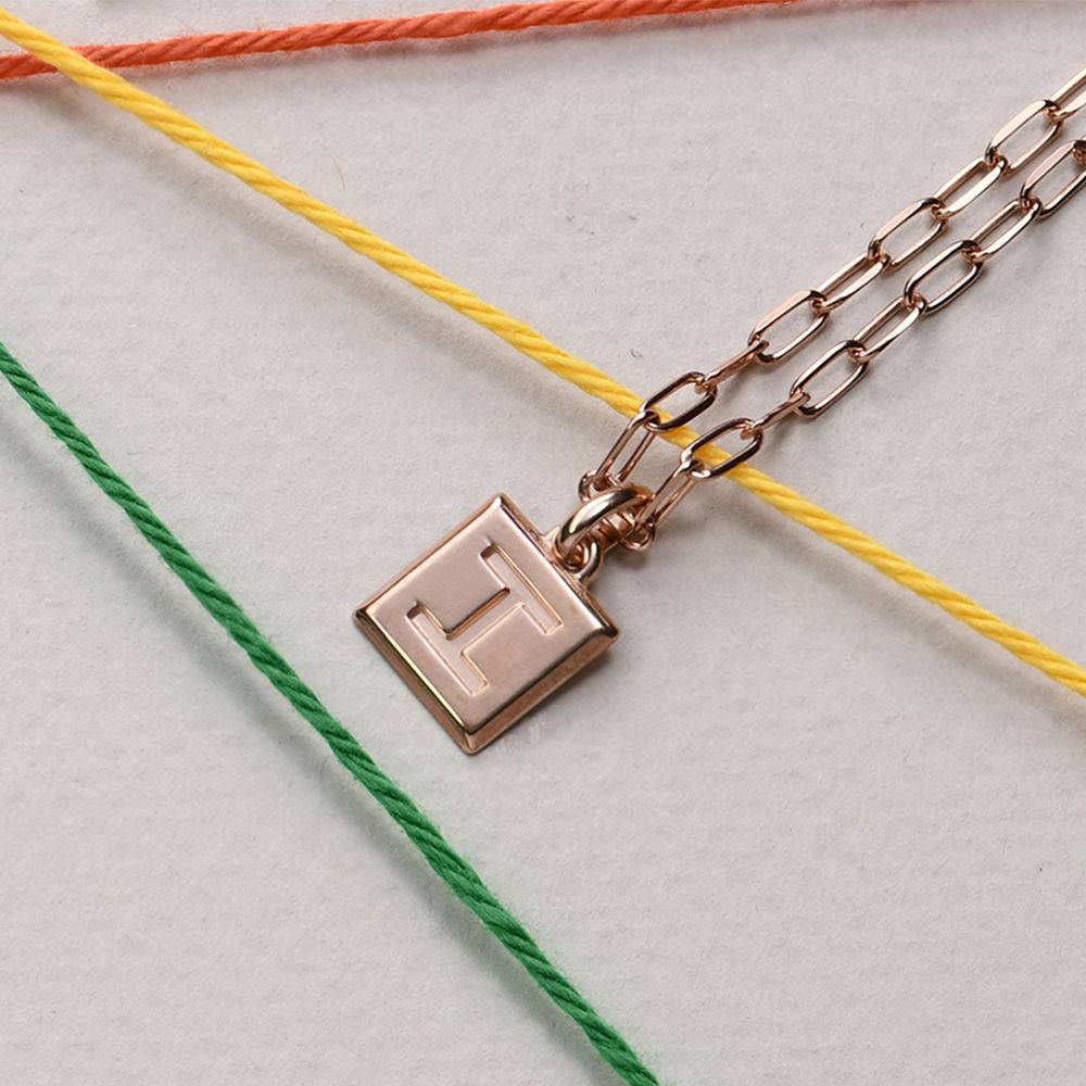 Block Necklace in 18k Rose Gold Vermeil-2 product photo